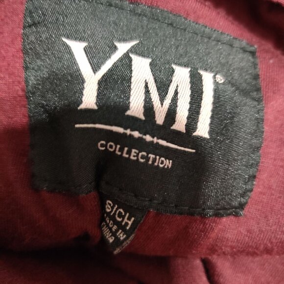 YMI S Burgundy Red Utility Hooded Vest Drawstring Street Style Militarycore Moto - Picture 6 of 11